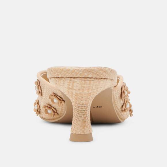 NEW DOLCE VITA women's camilo slip on pumps in natural raffia - Picture 8 of 10